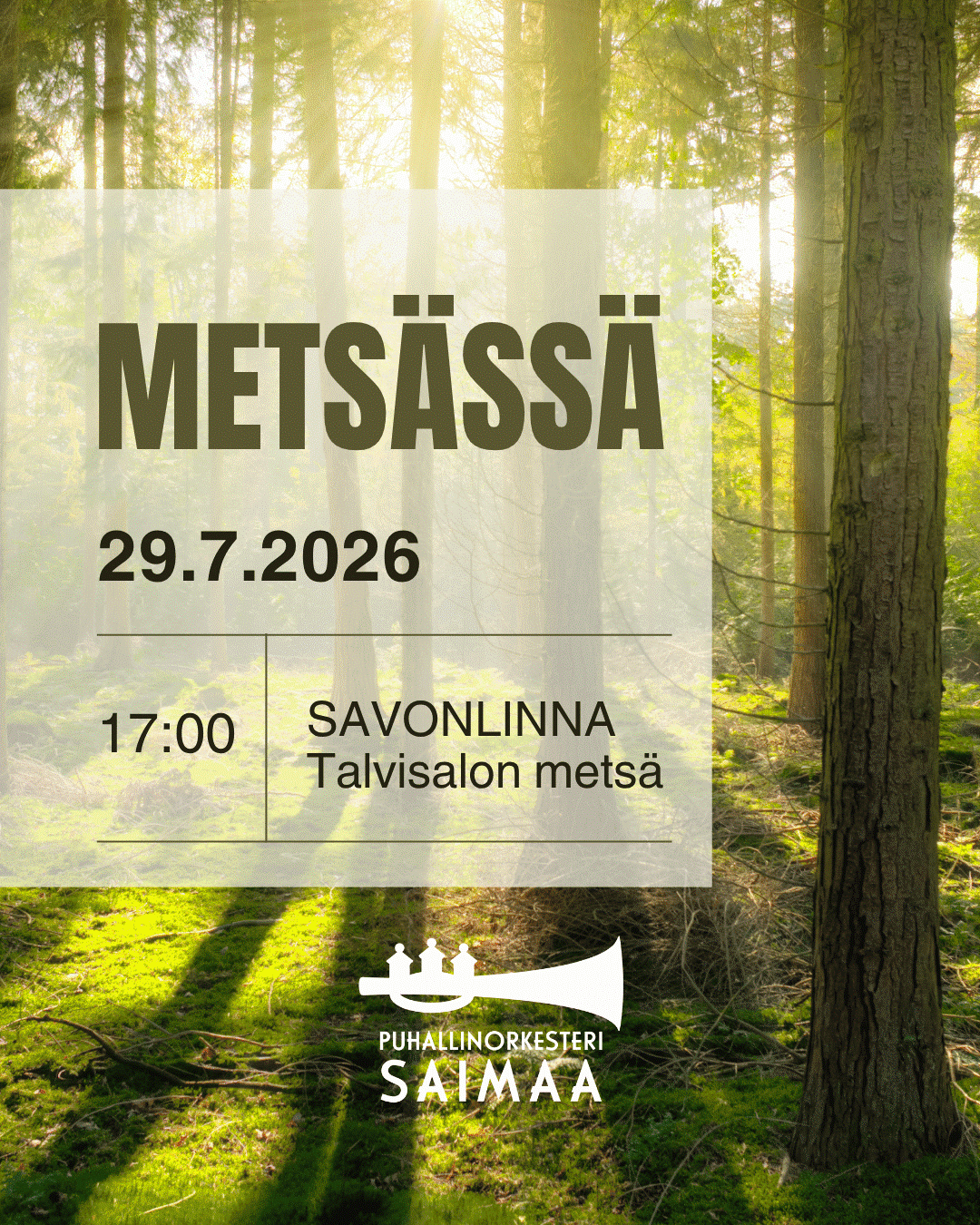 Metsässä -konsertti 29.7.2026 klo 17